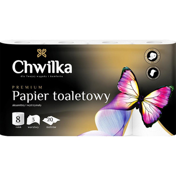 Papier toaletowy Chwilka Premium biały 3war. 20mb 8 rolek