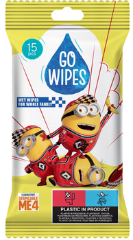 GOWIPES antybakteryjne chusteczki nawilżane "Minionki" 15szt 