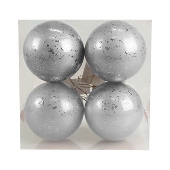 Zestaw bombek z efektem rosy (4 szt.) - srebrny