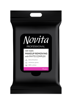 Novita profesjonalne chusteczki nawilżane do demakijażu 15 sztuk 