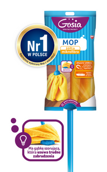 Mop żółta mikrofibra w komplecie z kijem GOSIA