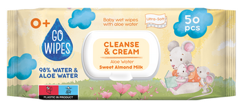 GOWIPES BABY chusteczki nawilżane Aloe woda i mleko migdałowe Flip top 50 sztuk