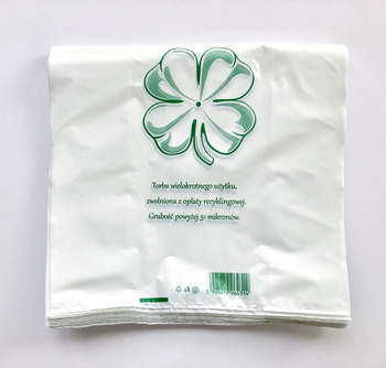 HURT - Torba 30/8*55^51mik biała z nadrukiem eko. 50szt. 