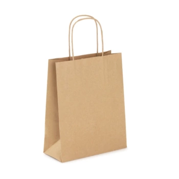 Torby papierowe szare z rączką skręconą 220x100x280^80g 300szt.