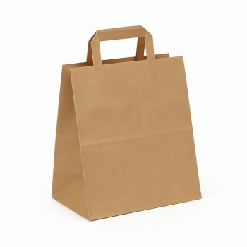 Torby papierowe szare z rączką płaską 250x160x270 200szt.