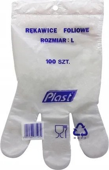 HURT - Rękawice foliowe HD rozm. L 100szt. zawieszka