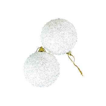 Bombki błyszczące (2 szt.) - białe